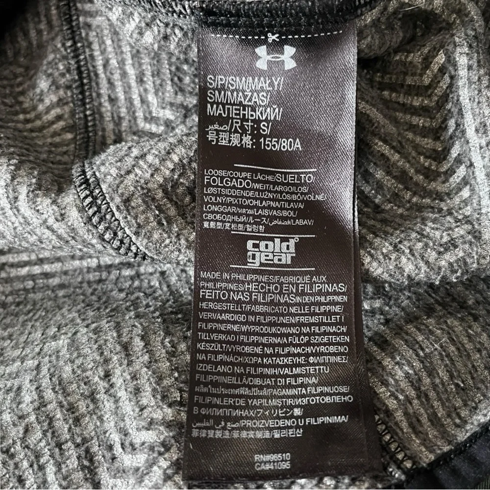 UNDER ARMOUR Women's Black Gray Cold Gear Full‎ Zip Hooded Jacket Small | EUC